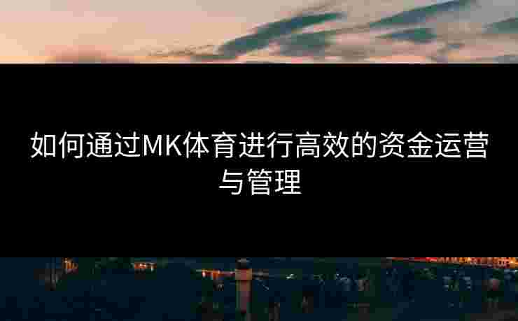 如何通过MK体育进行高效的资金运营与管理